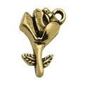Antiker goldener Rosenblütenanhänger für DIY-Ohrringe und Armbandschmuckherstellung - Rosenstil
