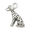 Antique silver Dalmatian dog pendant charm for DIY necklaces and bracelets - Small Dog Shape Pendant (3344) / 13x17mm