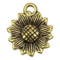 Antikgoldener Sonnenblumen-Anhänger für DIY-Schmuckherstellung im Vintage-Stil - Sonnenblume Stil