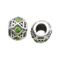 Perles rétro en argent avec facettes de cristal vert pour bijoux de bracelets DIY - Style Perle Strass 2 (13271) / 1 Pièce/Paquet (9x10mm) / Vert