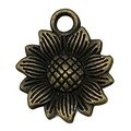 Vintage bronze sunflower alloy pendant charm for DIY necklaces and handmade jewelry - Sunflower