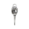 Gothic vintage silver bird skull pendant crafted in zinc alloy for DIY necklaces - 12x40mm Style (4851)