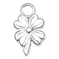 Silver-white alloy four-leaf clover flower pendant accessory for DIY jewelry making - Four Leaf Clover (20447)