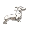 Vintage silver dachshund dog charm pendant for DIY bracelets necklaces and keychains - Dog Shape Pendant (9814) / 13x20mm