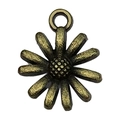 Antique bronze alloy sunflower pendant for DIY necklaces and bracelets accessories - Small Flower Style