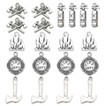 20-piece silver firefighter charms set including fire extinguisher and axe pendants - Fire Dept Extinguisher Mixed Styles (SN1057)