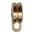 Polished rose gold alloy dual-ring bail pendant connector for DIY charm bracelets - 4x9.5mm Double Ring Style (11631) / 1 Piece/Pack / Rose Gold