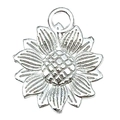 Ciondolo a girasole in lega d'argento con petali dettagliati per gioielli fai-da-te - Girasole (20448)