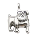 Vintage silver alloy bulldog pendant with antique finish for DIY jewelry crafts - Dog Shape Pendant (10368) / 15x18mm
