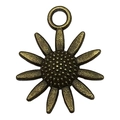 Antique bronze alloy sunflower pendant for DIY necklaces with vintage floral texture - Sunflower