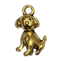 Golden puppy shaped alloy pendant charm for DIY necklaces and bracelets accessories - Sitting Dog Style (20552)