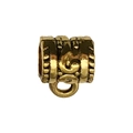 Antikgoldene Perle mit Blumenrelief für DIY-Schmuck Halsketten und Armbänder - Geprägter Aufhänger (14333)