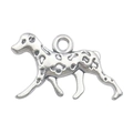 Matte silver Dalmatian dog charm pendant for DIY bracelets and necklaces jewelry - Dalmatian Pendant (9808) / 13x24mm