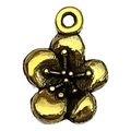 Anhänger Pflaumenblüte in Antikgold für DIY Schmuckherstellung und Accessoires - Kleiner Pflaumenblüten-Anhänger-Stil