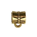Antik vergoldete zylindrische Abstandsperle mit geschlossener Öse für DIY Schmuck - Perlenfass-Stil (14334)