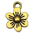 Goldener Fünf-Blatt-Blumenanhänger aus Legierung für DIY-Schmuckherstellung - Fünfblättrige Blume Stil