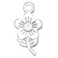 Ciondolo a forma di fiore in lega d'argento con cinque petali per gioielli fai da te - Fiore (20452)