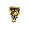 Antique gold finish floral spacer bail bead for DIY jewelry making pendants - Floral Scroll Style (14335)