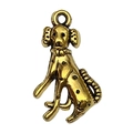 Golden Dalmatian puppy metal pendant charm for DIY jewelry making and necklaces - Sitting Dog Style (20556)