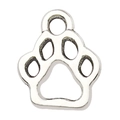 Silver alloy pet paw print charm with hollow design for DIY jewelry and necklaces - Dog Paw Style (9811) / 11x13mm