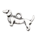 Antique silver dachshund dog charm pendant for DIY bracelets and jewelry making - Zinc Alloy Dog Pendant (10350) / 18.5x10mm