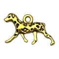 Golden plated Dalmatian dog charm pendant for DIY bracelets and necklaces jewelry - Dalmatian Walking Dog Style (20557)