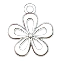 Ciondolo a forma di fiore d'argento a cinque petali per gioielli fai-da-te - Fiore Traforato (20454)