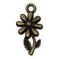 Antique bronze alloy sunflower pendant with detailed petals for DIY jewelry making - Flower