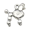 Silver poodle charm pendant made of antique alloy for DIY bracelets and necklaces - Zinc Alloy Poodle Pendant (11258) / 15x15mm
