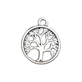 Colgante árbol de la vida plata antigua para manualidades y bisutería hecha a mano - Estilo Árbol de la Vida Calado (4088)