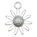 Ciondolo a forma di margherita in lega d'argento con 12 petali per gioielli fai da te - Girasole (20455)