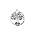 Colgante Árbol de la Vida en plata antigua con diseño calado para joyería artesanal DIY - Estilo Árbol de la Vida (7084)