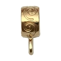 KC gold slider bead with spiral scroll pattern and hanging loop for charm bracelets - 12x5mm Scroll Spiral Pattern (20662)