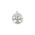 Colgante de árbol de la vida hueco en plata antigua para creación de joyas DIY y cuentas - Estilo Árbol de la Vida Un Agujero (7643)