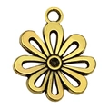 Antiker goldener Sonnenblumenanhänger für DIY-Ohrringe und Schmuckzubehör - Achtblättriger hohler Blumenstil
