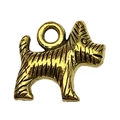 Golden KC alloy Scottish Terrier puppy dog pendant charm for DIY jewelry making - Scottish Terrier Style (20562)