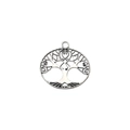 Colgante Árbol de la Vida plata antigua con detalles de corazón para joyería DIY - Estilo Árbol de la Vida Corazón Ovalado (9018)