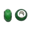 Perles en résine facettée vert émeraude avec paillettes pour bracelets personnalisés - Style Givré Facetté (13137) / 1 Pièce (13mm, Trou 5mm) / Vert