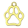 Golden alloy cat paw print charm pendant for DIY necklaces and handmade bracelets - Cat Paw (20602)