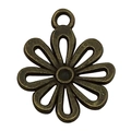 Vintage bronze alloy sunflower flower pendant charm with integrated hanging loop for DIY jewelry - Hollow Floral