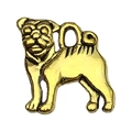 Golden alloy pug dog charm pendant for DIY bracelets and necklaces accessory - Pug Dog Style (20564)