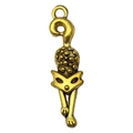 Vintage antique gold cat charm in textured alloy for DIY jewelry and necklaces - Crawling Cat (20585)