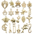 Set of 19 assorted gold-plated alloy charms including animals and tools for DIY jewelry - Mixed 21 Styles Set