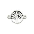 Conector de árbol de la vida de plata antigua para joyería artesanal hecha a mano - Estilo Eslabón Árbol de la Vida Doble Agujero (10547)