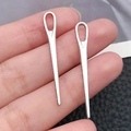 Pendenti ago da cucito argento antico con grandi asole per creazione gioielli DIY - Ago Da Cucito Con Cruna (15728)