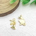Golden French horn musical instrument pendant charm for DIY jewelry and necklaces - 1pc Horn Charm