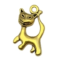 Antique gold finish cartoon cat alloy pendant for DIY keychain and jewelry making - Cat (20599)