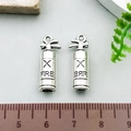 Miniature silver fire extinguisher charm for DIY jewelry making with retro finish - Fire Extinguisher Style (21416)