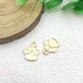 Golden pet paw charms for DIY necklaces and bracelets made of durable metal alloy - 1pc Double-Sided Cat Paw Charm