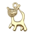 Pendentif chat en alliage doré avec visage souriant pour création de bijoux DIY - Style Chat Souriant (20622)